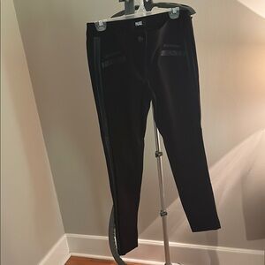 PAIGE Black Trousers with Leather Details